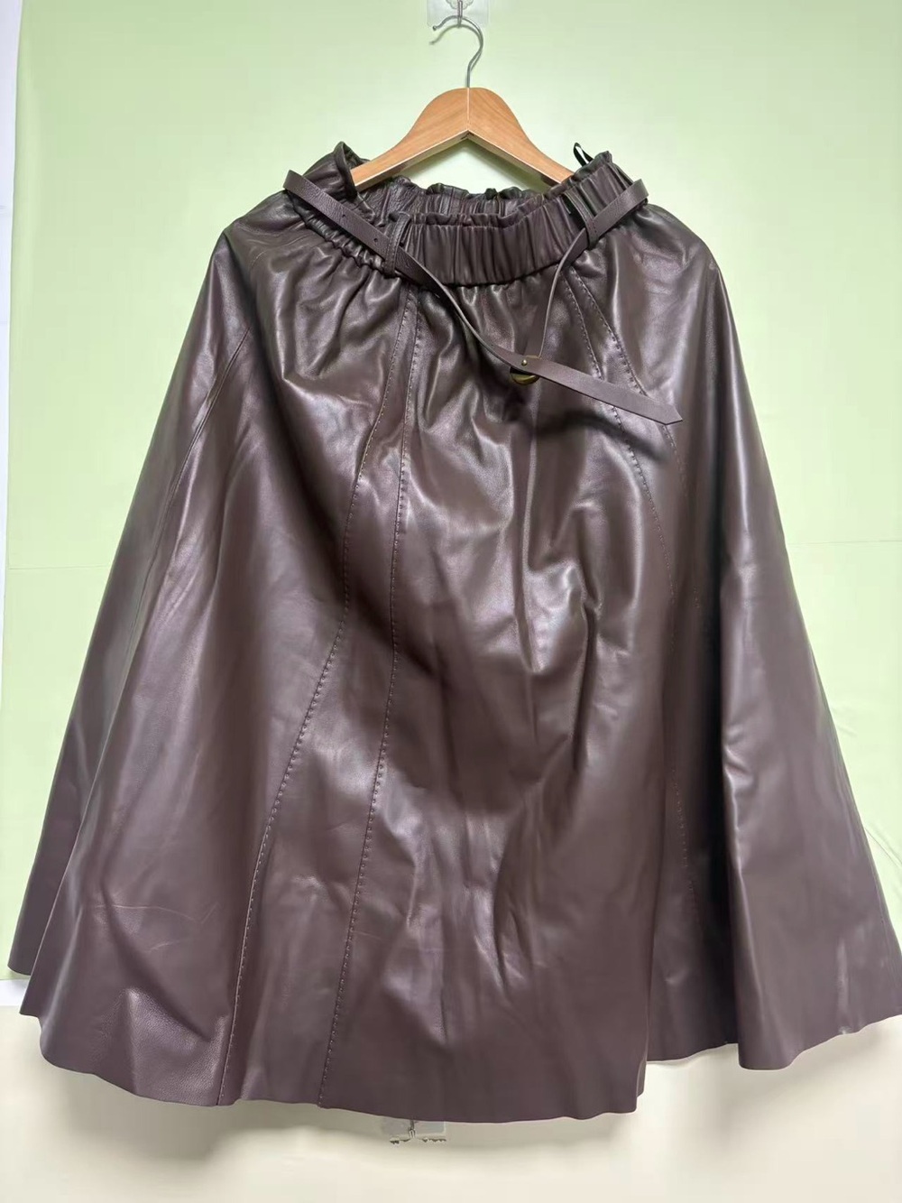 Women’s Dark Brown Faux Leather A-Line Jacket